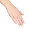 211017п Кольцо - Серебрянрое кольцо с позолотой с жемчугом и фианитами