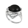 210903 Кольцо - Серебряное кольцо с фианитами и агатом