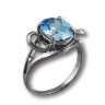 210886 Кольцо - Серебряное кольцо с голубым фианитом