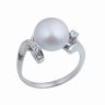 211009 Кольцо - Серебряное кольцо с жемчугом и фианитами