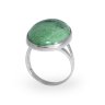 211453 Кольцо - Серебряное кольцо с зеленым моховым агатом
