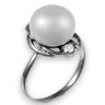 211302 Кольцо - Серебряное кольцо с жемчугом и фианитом