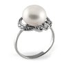 211305 Кольцо - Серебряное кольцо с жемчугом и фианитами