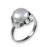 211305 Кольцо - Серебряное кольцо с жемчугом и фианитами