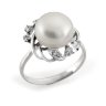 211306 Кольцо - Серебряное кольцо с жемчугом и фианитами