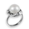 211306 Кольцо - Серебряное кольцо с жемчугом и фианитами