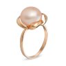 211362п Кольцо - Серебрянрое кольцо с позолотой с розовым жемчугом