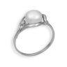 211059 Кольцо - Серебряное кольцо с жемчугом и фианитами