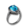211070 Кольцо - Серебряное кольцо с фианитами и голубым фианитом