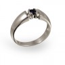 210446 Кольцо - Серебряное кольцо с сапфиром
