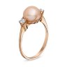 210253п Кольцо - Серебряное кольцо с позолотой с розовым жемчугом и фианитами