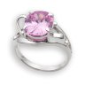 210886 Кольцо - Серебряное кольцо с розовым фианитом
