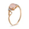 211109п Кольцо - Серебряное кольцо с позолотой с фианитами и розовым кварцем