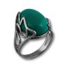 211371 Кольцо - Серебряное кольцо с зеленой бирюзой